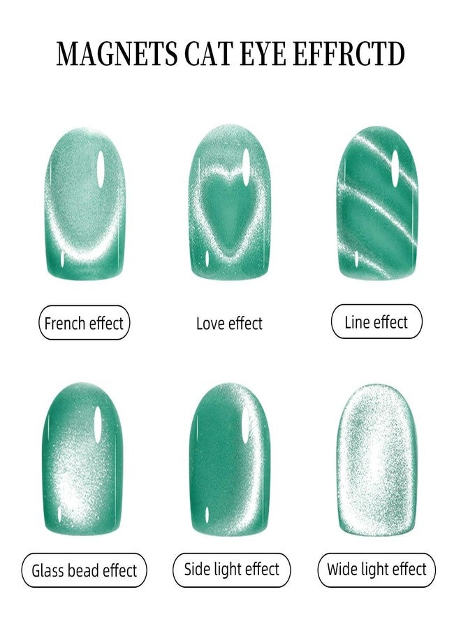 JERCLITY 1 Pieces Light Green Cat Eye Magnet for Nails 3 in 1 Heart Magnet for Cat Eye Gel Polish Heart Magnets for Nails - Image 4